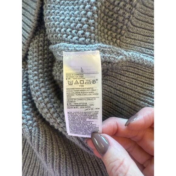 Old Navy Gray Tunic Sweater Chunky Knit Oversized Cozy Pullover Size L - Picture 4 of 6